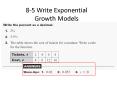 8-5 Write Exponential Growth Models PowerPoint PPT Presentation