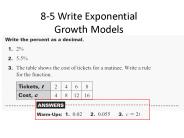 8-5 Write Exponential Growth Models