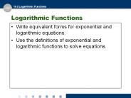 Logarithmic Functions