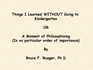Things I Learned WITHOUT Going to
