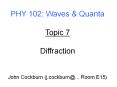 PHY 102: Waves PowerPoint PPT Presentation