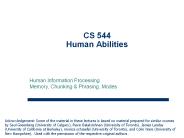 CS 544 Human Abilities
