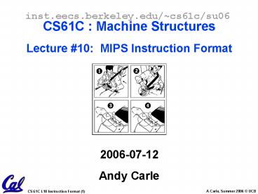 CS61C - Lecture 13