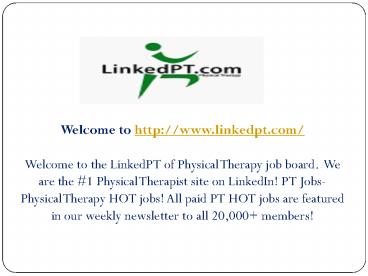 Physical Therapy job board
