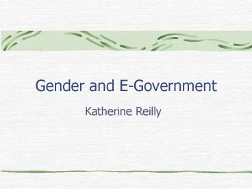 Gender and E-Government