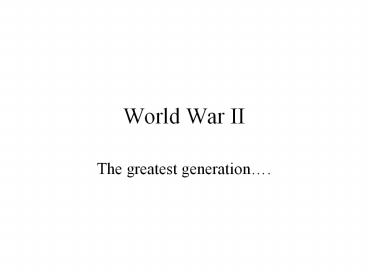 World War II