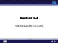 Factoring Quadratic Expressions PowerPoint PPT Presentation