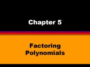 Factoring Polynomials