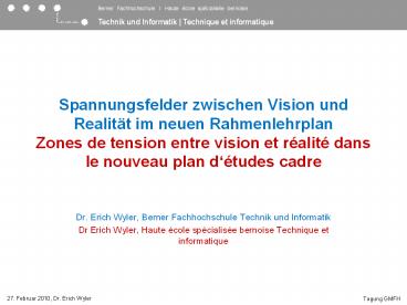 Spannungsfelder zwischen Vision und Realit