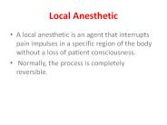 Local Anesthetic