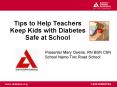 Tips to Help Teachers Keep Kids with Diabetes Safe at School PowerPoint PPT Presentation