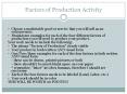 Factors of Production Activity PowerPoint PPT Presentation