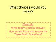 What choices would you make?