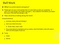 Bell Work PowerPoint PPT Presentation