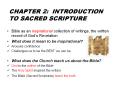 CHAPTER 2: INTRODUCTION TO SACRED SCRIPTURE PowerPoint PPT Presentation