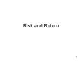 Risk and Return