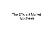 The Efficient Market Hypothesis