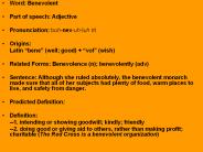 Word: Benevolent