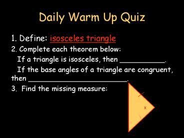 Daily Warm Up Quiz