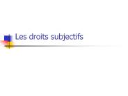 Les droits subjectifs