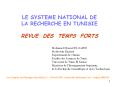 LE SYSTEME NATIONAL DE  LA RECHERCHE EN TUNISIE REVUE DES TEMPS FORTS PowerPoint PPT Presentation