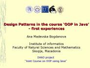 Design Patterns in the course 