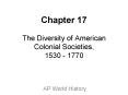 Chapter 17 The Diversity of American Colonial Societies, 1530 - 1770 PowerPoint PPT Presentation