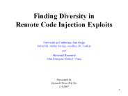 Finding Diversity in Remote Code Injection Exploits