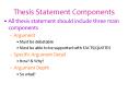 Thesis Statement Components PowerPoint PPT Presentation