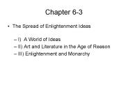 The Spread of Enlightenment Ideas