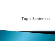 Topic Sentences