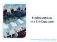 Finding Articles in a C-N Database PowerPoint PPT Presentation