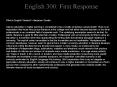 English 300: First Response PowerPoint PPT Presentation
