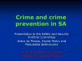 Crime and crime prevention in SA PowerPoint PPT Presentation