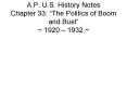 A.P. U.S. History Notes Chapter 33:  PowerPoint PPT Presentation