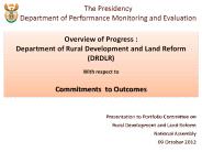 Presentation to Portfolio Committee on