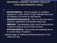 ARGUMENTS AGAINST WOMEN PowerPoint PPT Presentation