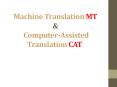 Machine Translation MT PowerPoint PPT Presentation