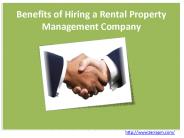 Benefits of Hiring a Rental Property Management Company
