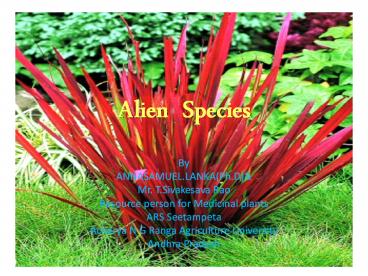 ALIEN SPECIES BY ANNASAMUEL.LANKA