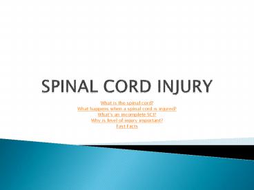 SPINAL CORD INJURY