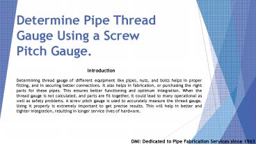 Determine Pipe Thread Gauge Using a Screw Pitch Gauge