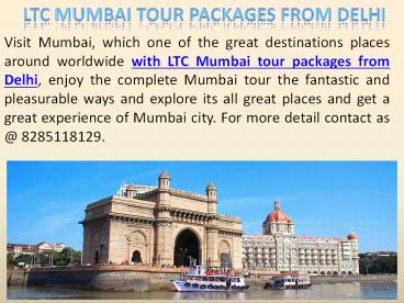 Book Economical LTC Mumbai Tour Packages from Delhi