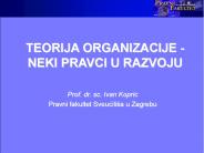 TEORIJA ORGANIZACIJE - NEKI PRAVCI U RAZVOJU