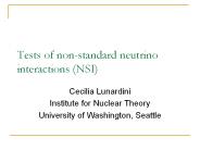 Tests of non-standard neutrino interactions (NSI)