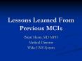 Lessons Learned From Previous MCIs PowerPoint PPT Presentation