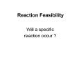 Reaction Feasibility PowerPoint PPT Presentation