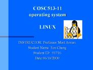 COSC513-11 operating system LINUX
