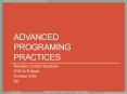 Advanced Programing Practices PowerPoint PPT Presentation