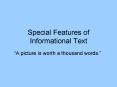 Special Features of Informational Text PowerPoint PPT Presentation